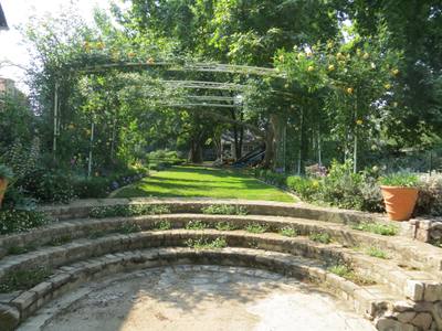 Garden design by Shirley Wallington — Circular steps going up to garden