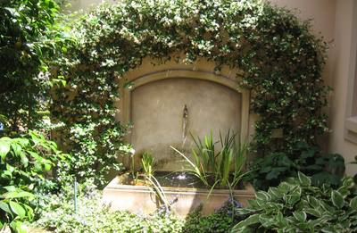 Garden design by Shirley Wallington — Lovely pond surrounded by star jasmine